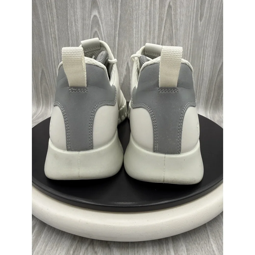 ECCO Gruuv‎ US Mens 8.5 EU 42 White Gray Leather Athletic Running Sneakers Shoes